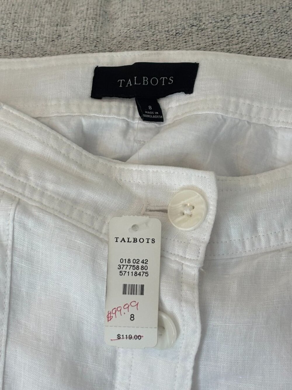 White Talbots Linen Button Skirt - Picture 2 of 5